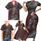 Personalised Cycling New Zealand Family Matching Short Sleeve Bodycon Dress and Hawaiian Shirt Aotearoa Pride Sportswear