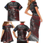 Personalised Cycling New Zealand Family Matching Short Sleeve Bodycon Dress and Hawaiian Shirt Aotearoa Pride Sportswear