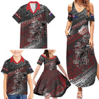 Personalised Cycling New Zealand Family Matching Summer Maxi Dress and Hawaiian Shirt Aotearoa Pride Sportswear