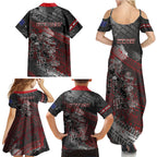 Personalised Cycling New Zealand Family Matching Summer Maxi Dress and Hawaiian Shirt Aotearoa Pride Sportswear