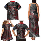 Personalised Cycling New Zealand Family Matching Tank Maxi Dress and Hawaiian Shirt Aotearoa Pride Sportswear