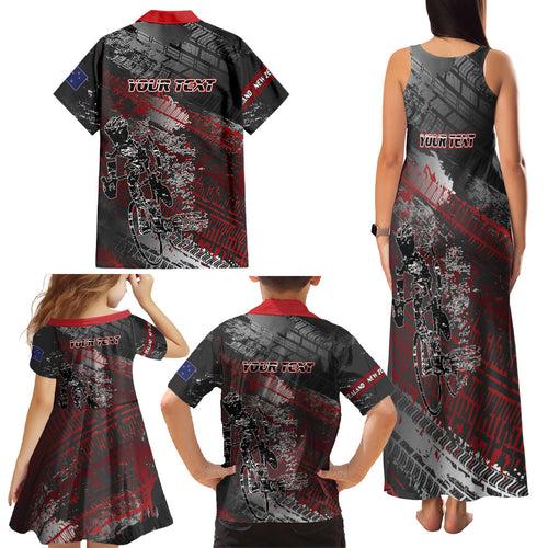 Personalised Cycling New Zealand Family Matching Tank Maxi Dress and Hawaiian Shirt Aotearoa Pride Sportswear