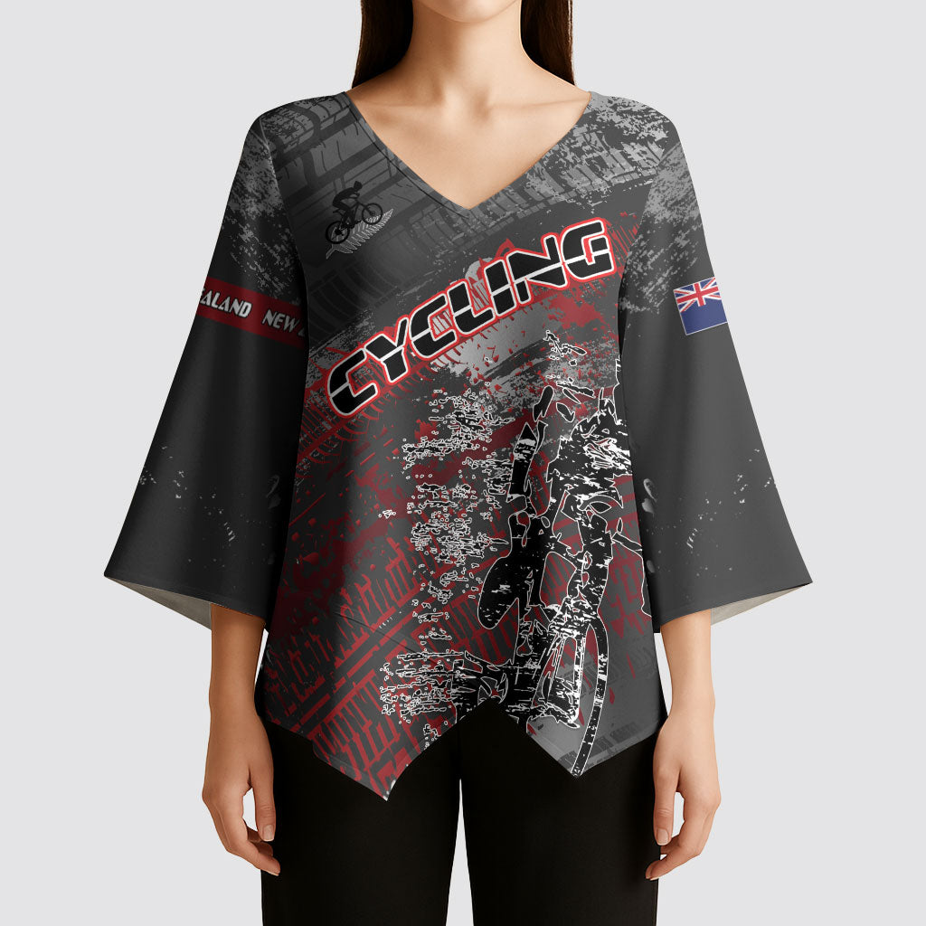 Personalised Cycling New Zealand Kimono Sleeve Blouse Aotearoa Pride Sportswear