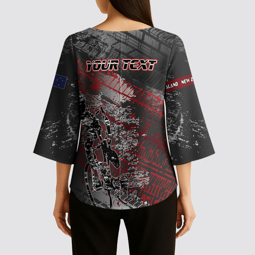 Personalised Cycling New Zealand Kimono Sleeve Blouse Aotearoa Pride Sportswear