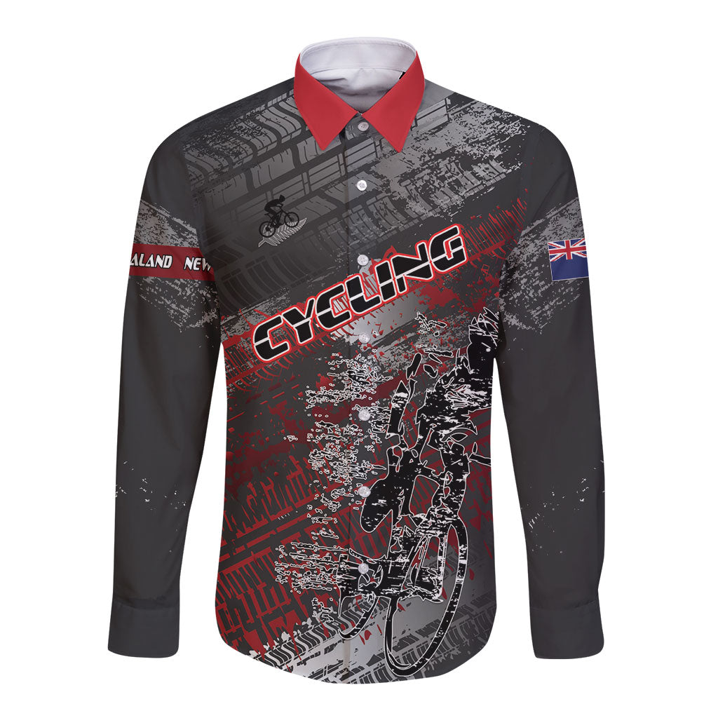 Personalised Cycling New Zealand Long Sleeve Button Shirt Aotearoa Pride Sportswear