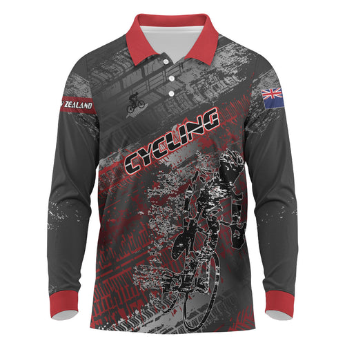 Personalised Cycling New Zealand Long Sleeve Polo Shirt Aotearoa Pride Sportswear