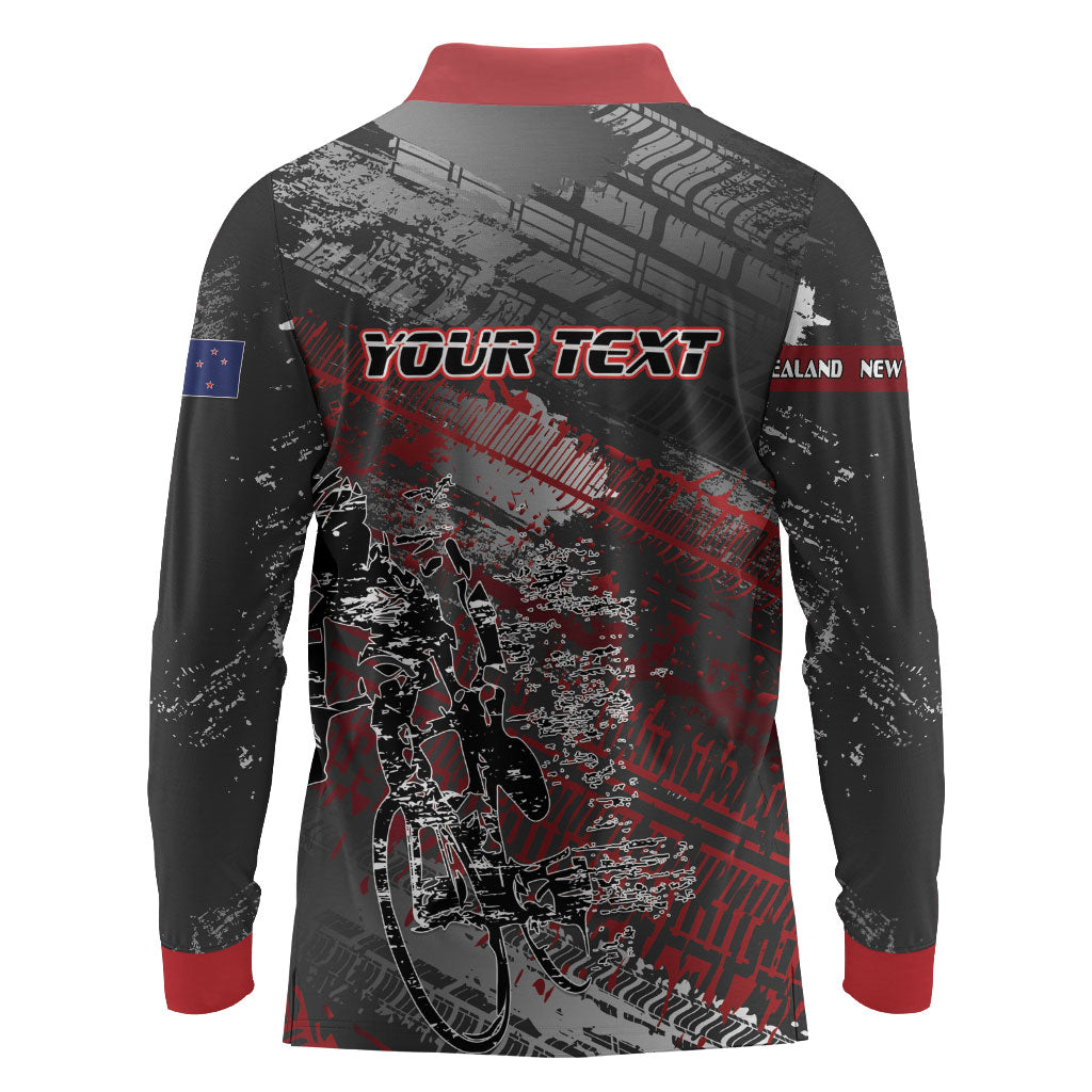 Personalised Cycling New Zealand Long Sleeve Polo Shirt Aotearoa Pride Sportswear