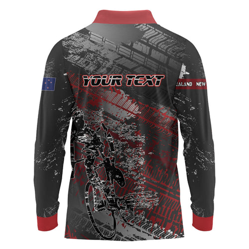 Personalised Cycling New Zealand Long Sleeve Polo Shirt Aotearoa Pride Sportswear