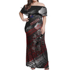 Personalised Cycling New Zealand Off Shoulder Maxi Dress Aotearoa Pride Sportswear