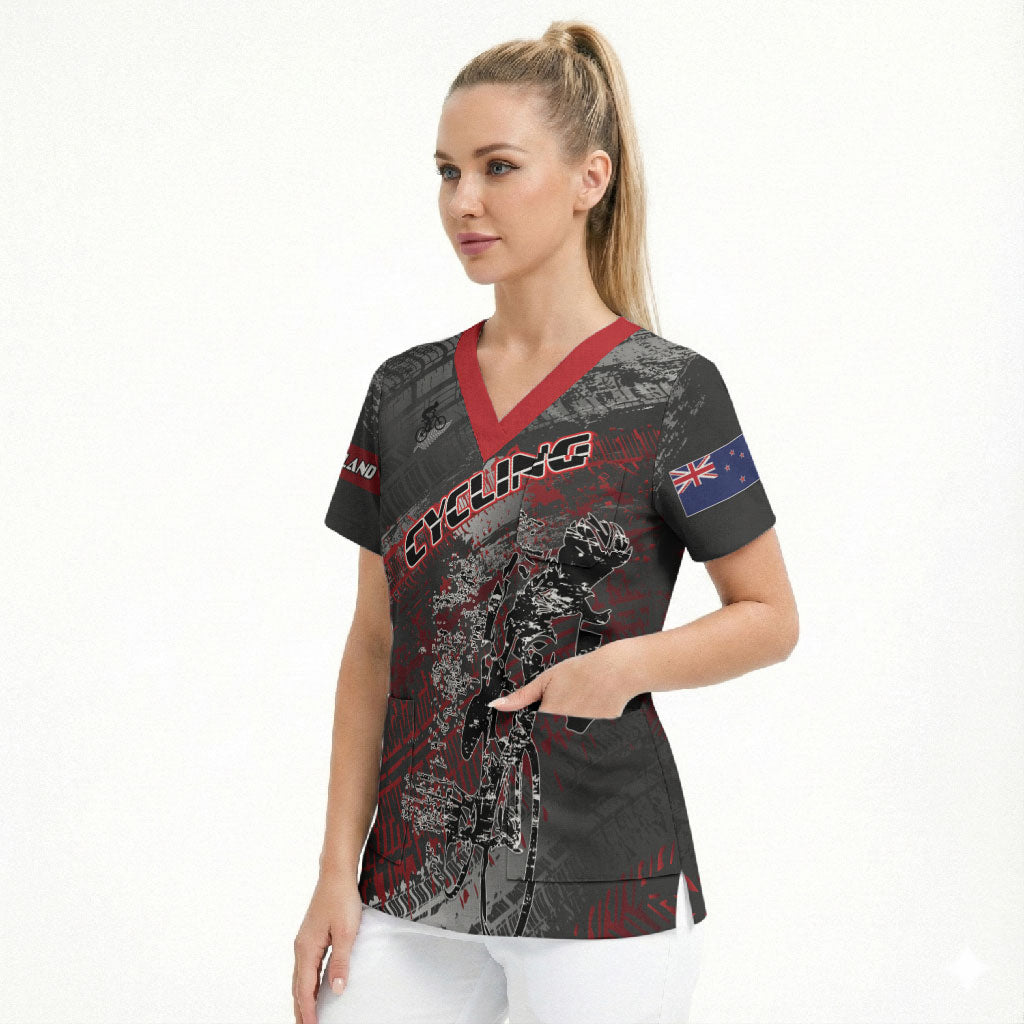 Personalised Cycling New Zealand Scrub Top Aotearoa Pride Sportswear