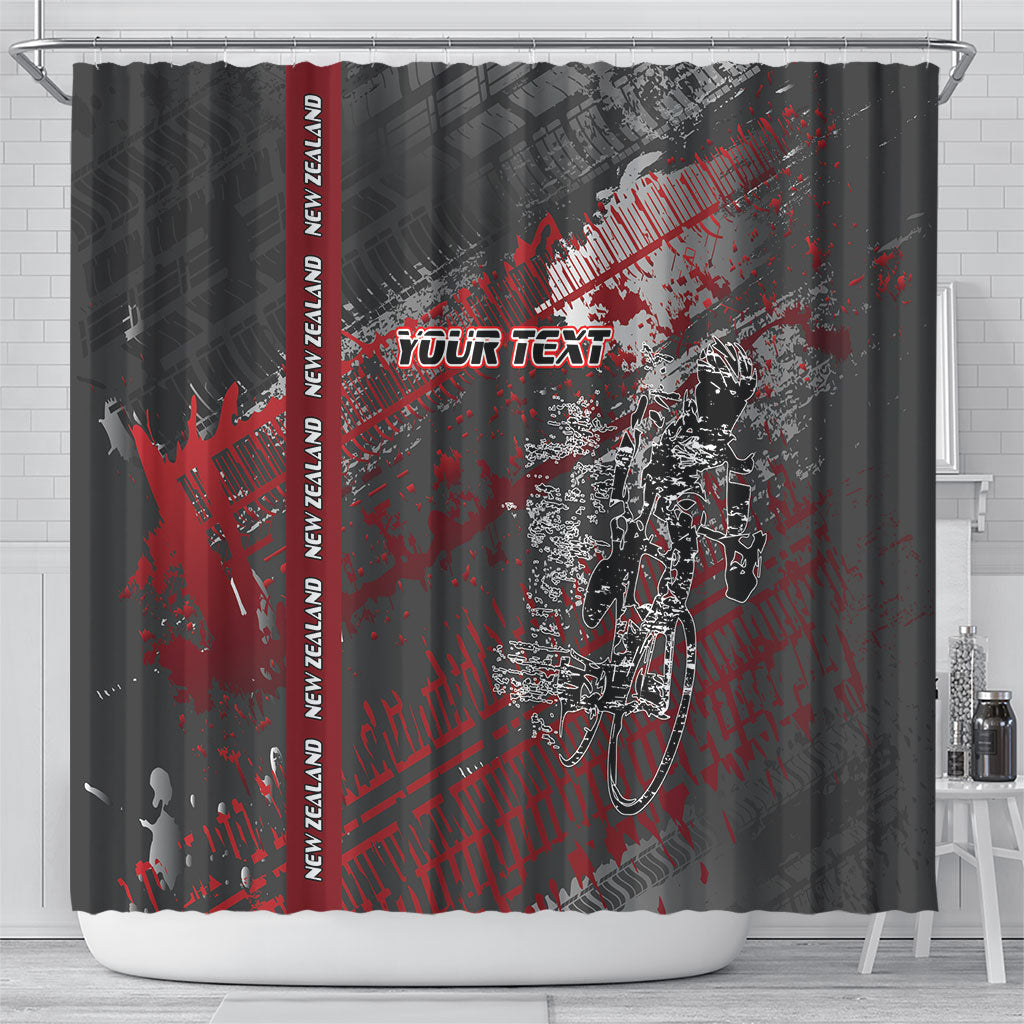 Personalised Cycling New Zealand Shower Curtain Aotearoa Pride Sportswear