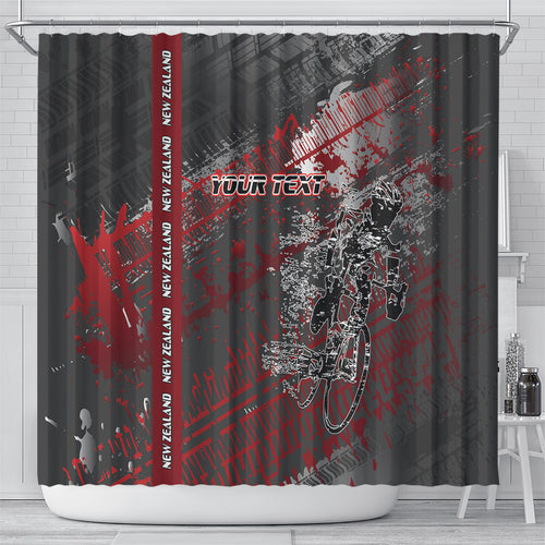 Personalised Cycling New Zealand Shower Curtain Aotearoa Pride Sportswear