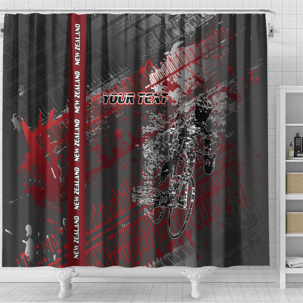 Personalised Cycling New Zealand Shower Curtain Aotearoa Pride Sportswear