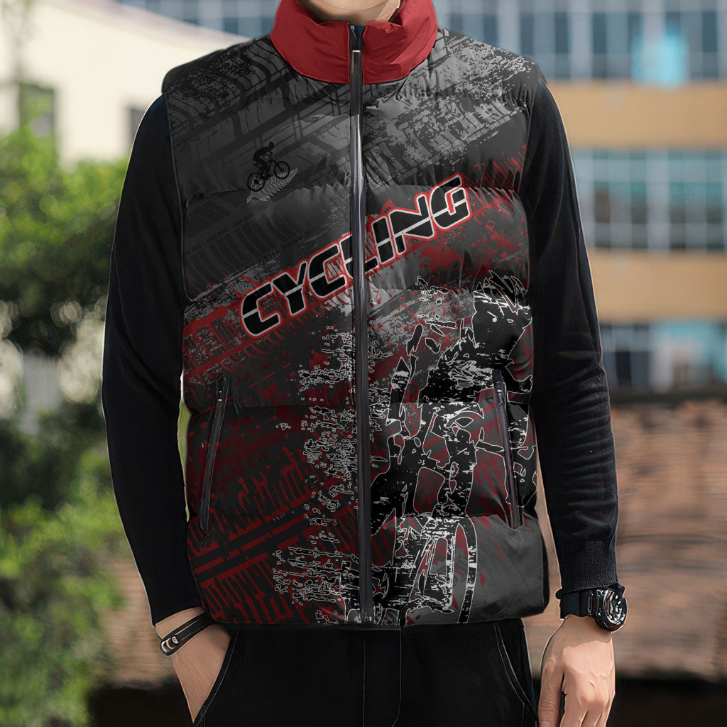 Personalised Cycling New Zealand Sleeveless Puffer Jacket Aotearoa Pride Sportswear