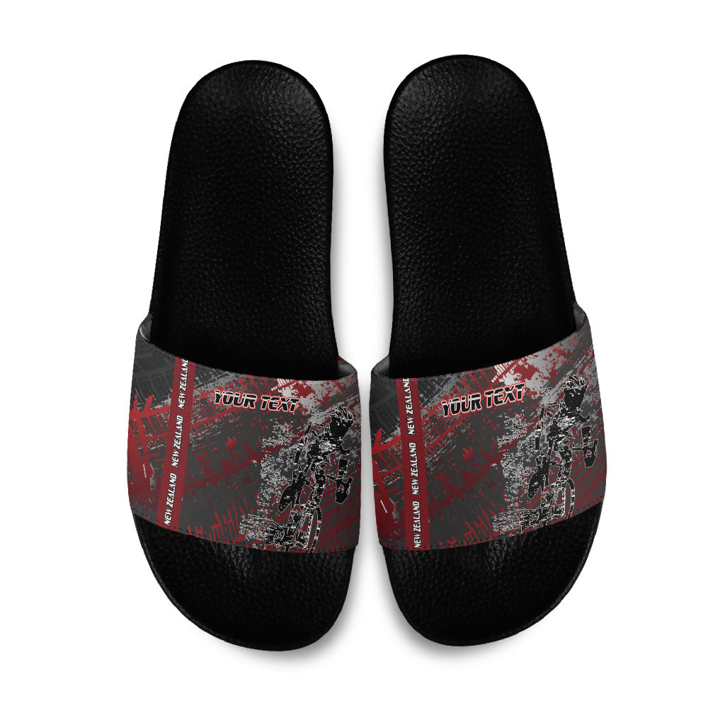Personalised Cycling New Zealand Slide Sandals Aotearoa Pride Sportswear