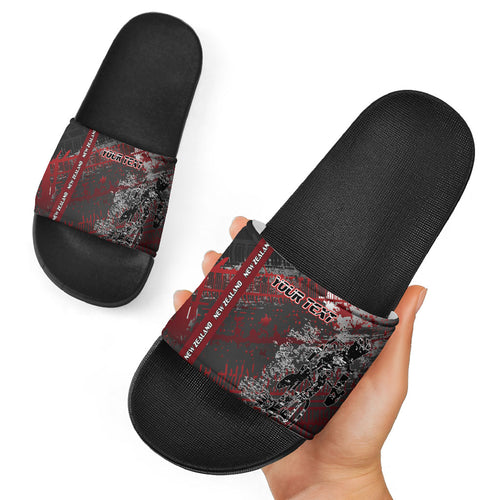 Personalised Cycling New Zealand Slide Sandals Aotearoa Pride Sportswear