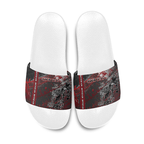 Personalised Cycling New Zealand Slide Sandals Aotearoa Pride Sportswear