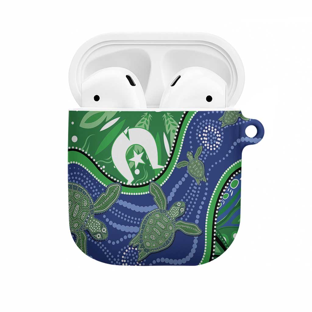 Torres Strait Islands AirPods Case Dhari Turtles Sea Animal Aboriginal Dot Art