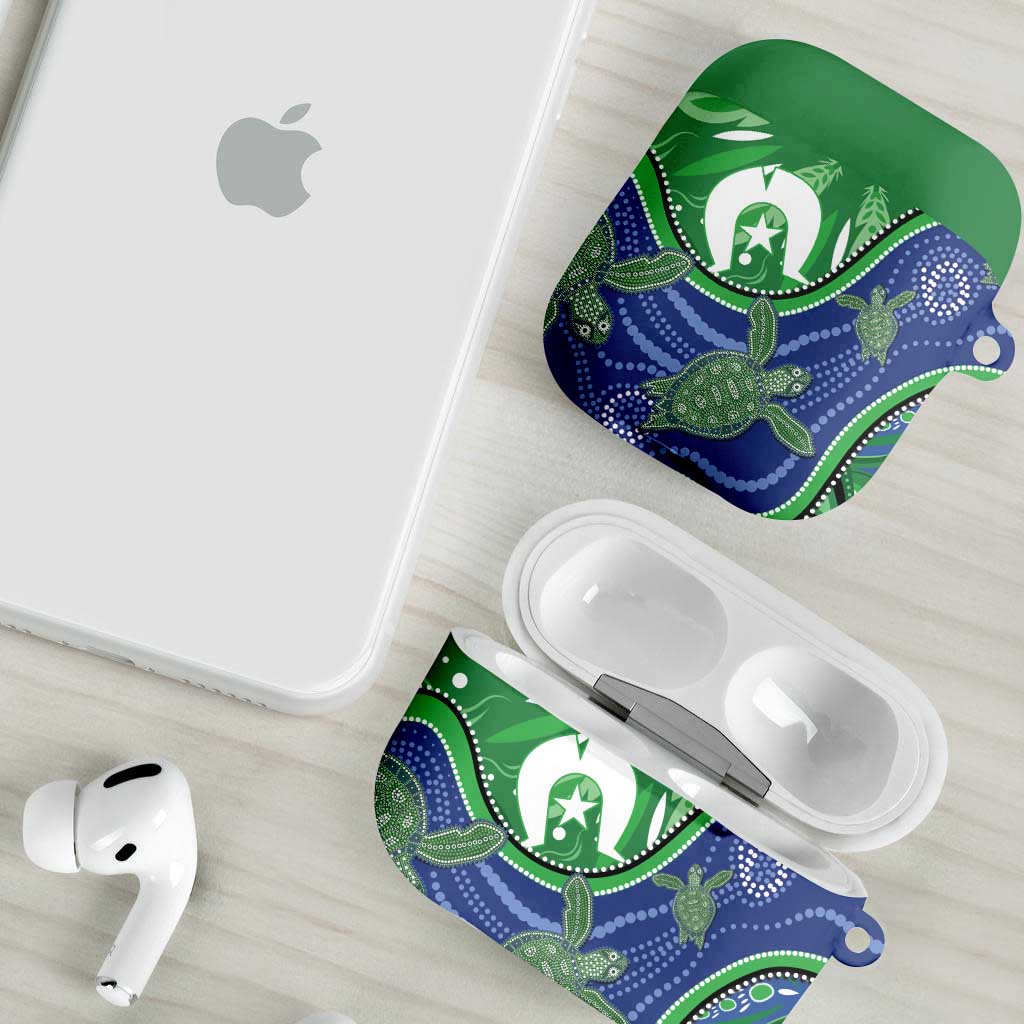 Torres Strait Islands AirPods Case Dhari Turtles Sea Animal Aboriginal Dot Art