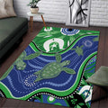 Torres Strait Islands Area Rug Dhari Turtles Sea Animal Aboriginal Dot Art