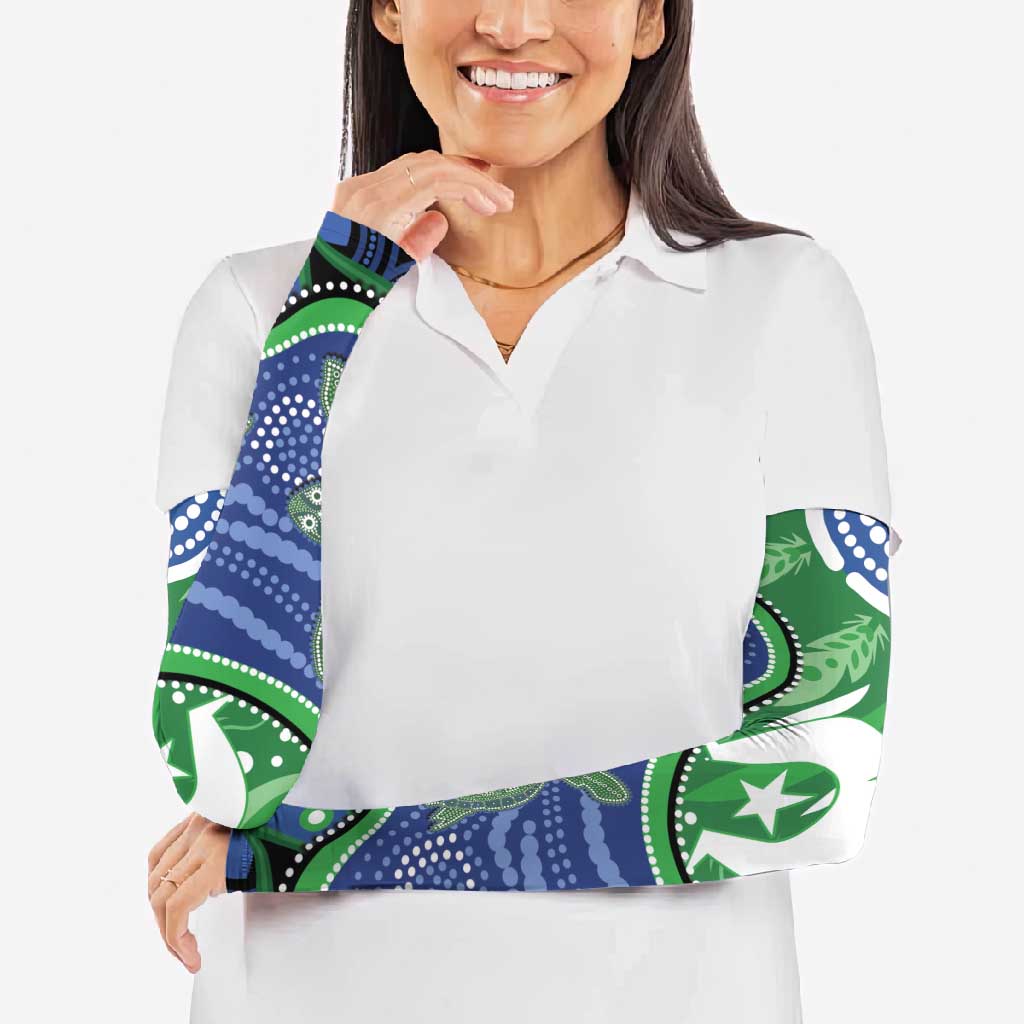Torres Strait Islands Arm Sleeves Dhari Turtles Sea Animal Aboriginal Dot Art