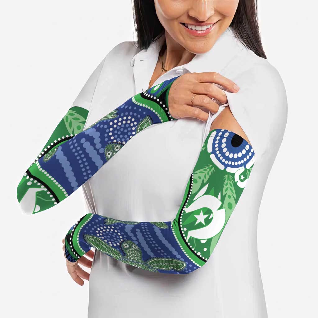 Torres Strait Islands Arm Sleeves Dhari Turtles Sea Animal Aboriginal Dot Art