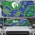 Torres Strait Islands Auto Sun Shade Dhari Turtles Sea Animal Aboriginal Dot Art