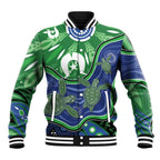 Torres Strait Islands Baseball Jacket Dhari Turtles Sea Animal Aboriginal Dot Art