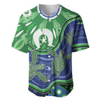 Torres Strait Islands Baseball Jersey Dhari Turtles Sea Animal Aboriginal Dot Art