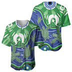 Torres Strait Islands Baseball Jersey Dhari Turtles Sea Animal Aboriginal Dot Art