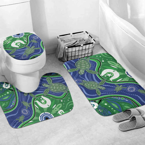 Torres Strait Islands Bathroom Set Dhari Turtles Sea Animal Aboriginal Dot Art