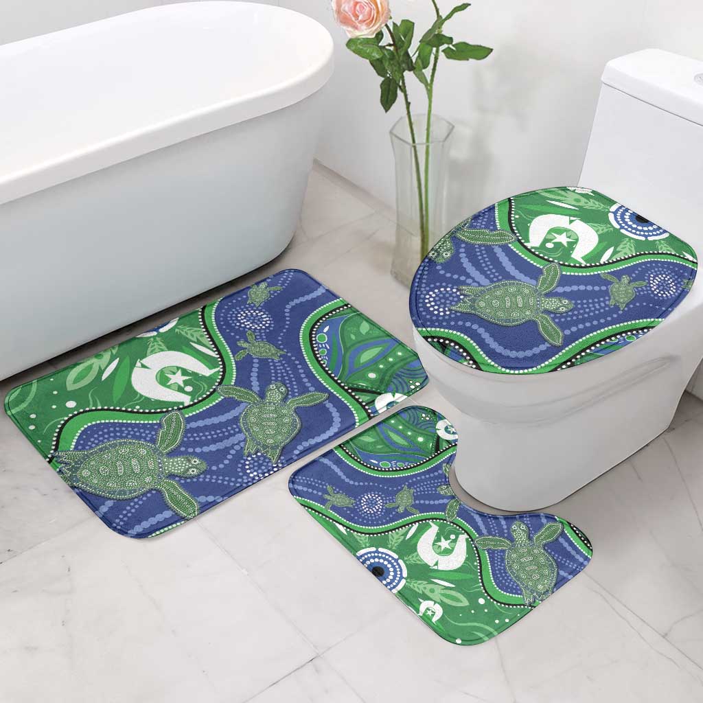 Torres Strait Islands Bathroom Set Dhari Turtles Sea Animal Aboriginal Dot Art