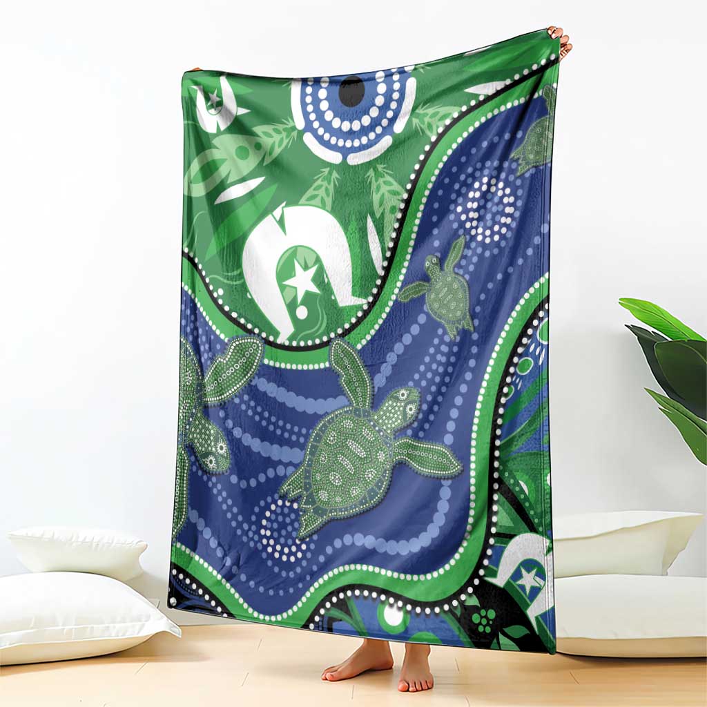 Torres Strait Islands Blanket Dhari Turtles Sea Animal Aboriginal Dot Art
