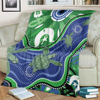 Torres Strait Islands Blanket Dhari Turtles Sea Animal Aboriginal Dot Art