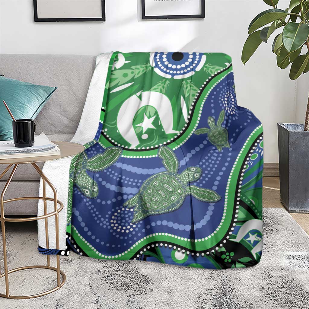 Torres Strait Islands Blanket Dhari Turtles Sea Animal Aboriginal Dot Art