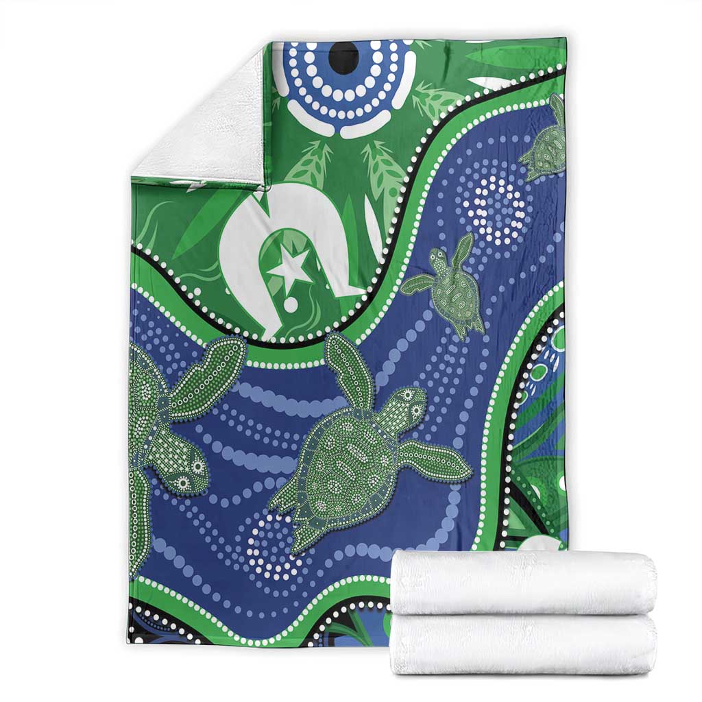 Torres Strait Islands Blanket Dhari Turtles Sea Animal Aboriginal Dot Art