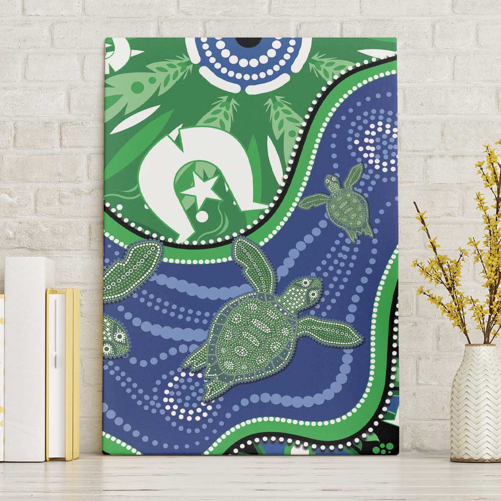 Torres Strait Islands Canvas Wall Art Dhari Turtles Sea Animal Aboriginal Dot Art