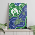 Torres Strait Islands Canvas Wall Art Dhari Turtles Sea Animal Aboriginal Dot Art