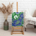 Torres Strait Islands Canvas Wall Art Dhari Turtles Sea Animal Aboriginal Dot Art