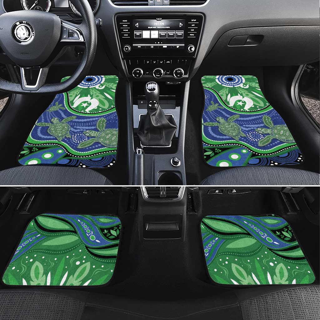 Torres Strait Islands Car Mats Dhari Turtles Sea Animal Aboriginal Dot Art