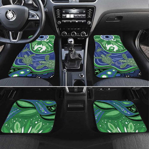 Torres Strait Islands Car Mats Dhari Turtles Sea Animal Aboriginal Dot Art