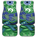 Torres Strait Islands Car Mats Dhari Turtles Sea Animal Aboriginal Dot Art