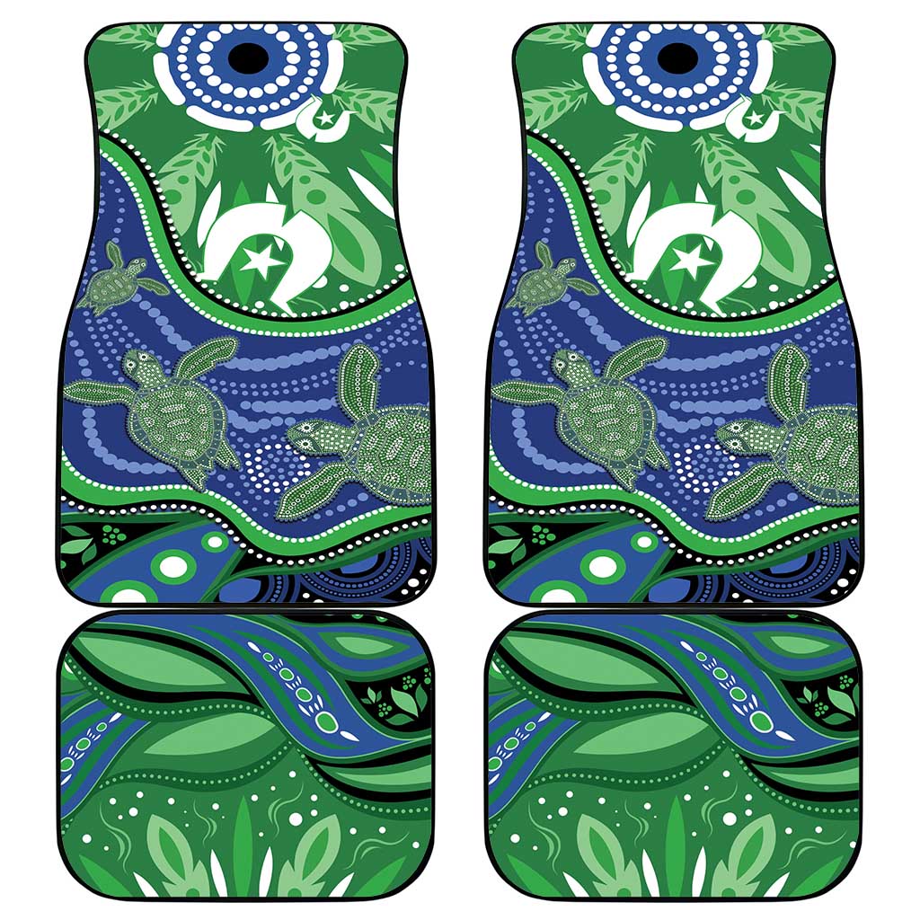 Torres Strait Islands Car Mats Dhari Turtles Sea Animal Aboriginal Dot Art