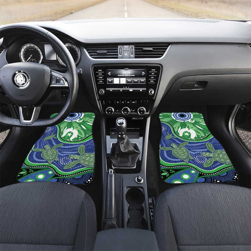 Torres Strait Islands Car Mats Dhari Turtles Sea Animal Aboriginal Dot Art