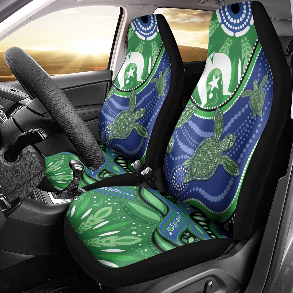 Torres Strait Islands Car Seat Cover Dhari Turtles Sea Animal Aboriginal Dot Art