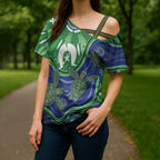 Torres Strait Islands Cross Shoulder Shirt Dhari Turtles Sea Animal Aboriginal Dot Art