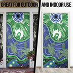 Torres Strait Islands Door Cover Dhari Turtles Sea Animal Aboriginal Dot Art