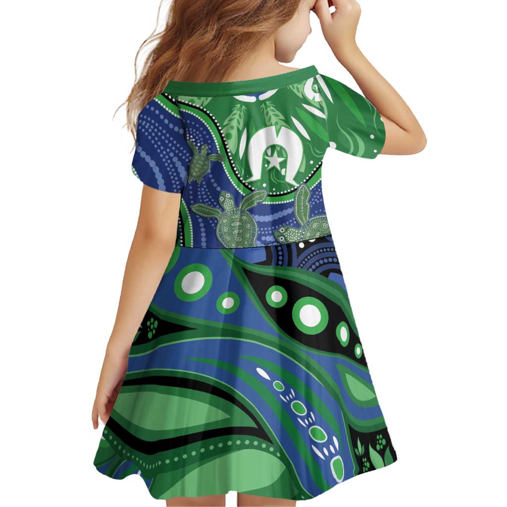 Torres Strait Islands Family Matching Mermaid Dress and Hawaiian Shirt Dhari Turtles Sea Animal Aboriginal Dot Art