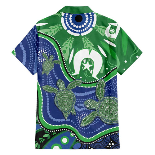 Torres Strait Islands Family Matching Mermaid Dress and Hawaiian Shirt Dhari Turtles Sea Animal Aboriginal Dot Art