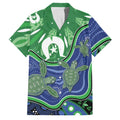 Torres Strait Islands Family Matching Summer Maxi Dress and Hawaiian Shirt Dhari Turtles Sea Animal Aboriginal Dot Art